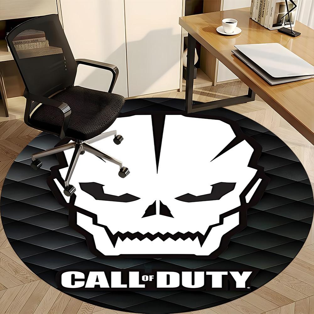 1pc Call of Duty Office Round Area Rug, Indoor Mat Suitable For Office, Under Office Chairs Bedroom Living Room Home Decor, Room Deco