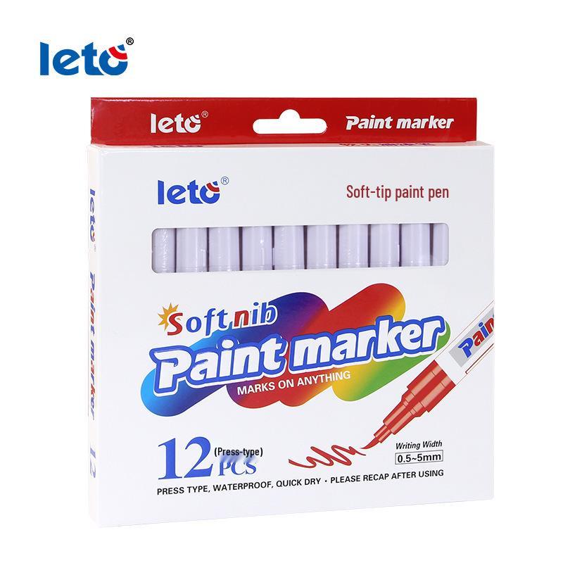 

Letu Eco-Friendly Soft-tip Paint Pen Set - DIY Hand-painted, Graffiti, Colored, Waterproof, and Fade-resistant.
