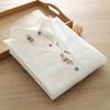 Women's Long Sleeve White Cotton Shirt with Rabbit and Radish Embroidery – Spring & Autumn Collection