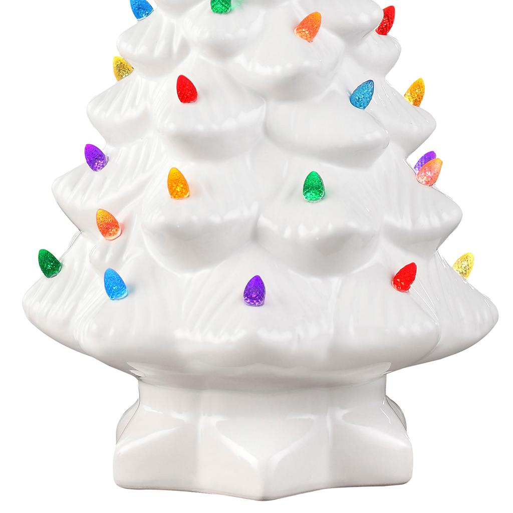 20cm LED Christmas Tree Ornaments Resin Tabletop Christmas Decorations with Multicolored Lights