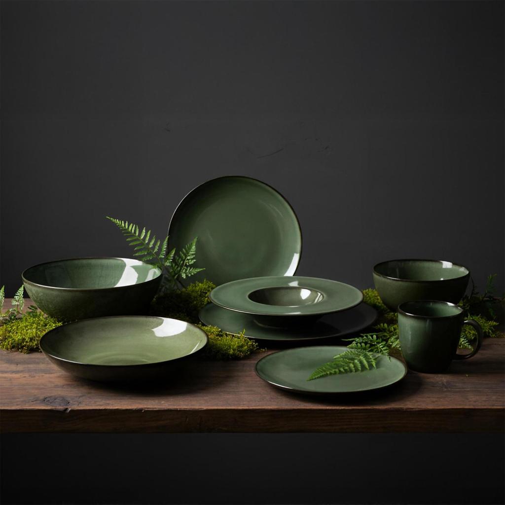 Elegant Moss Porcelain Dinner Plate DUKA