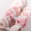 RAINBOW BOWS 2Pcs Retro Wine Red Bowknot Pearl Boutique Hair Clips Girls Ribbon Delicate Barrette Palace Princess Style Headwear