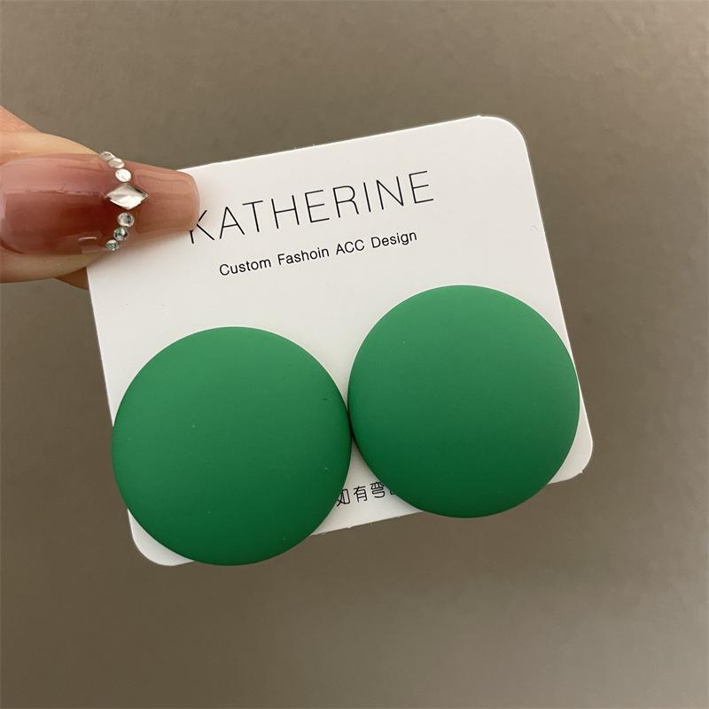 Neue runde bunte Ohrringe für Damen - Bonbonartige fluoreszierende Farbe, Übertriebene große runde Scheiben als Ohrringe.