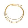 Fashion Accessories Stainless Steel Multi-Layer Three-Layer Flat Snake Chain Necklace 18K Gold Women 2125