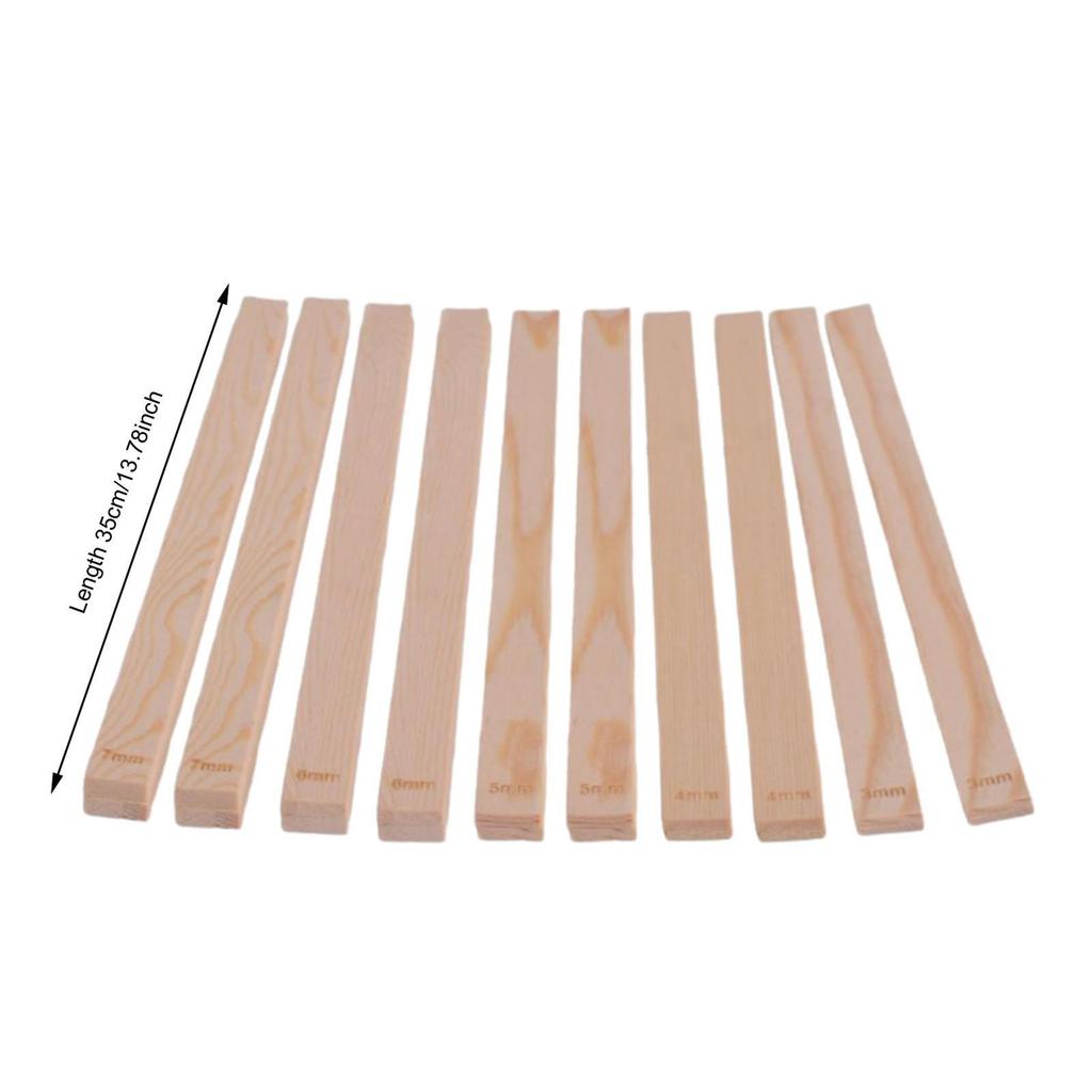 Wooden Rolling Pin Guides Cooking Pies Pottery Clay Measuring Strips