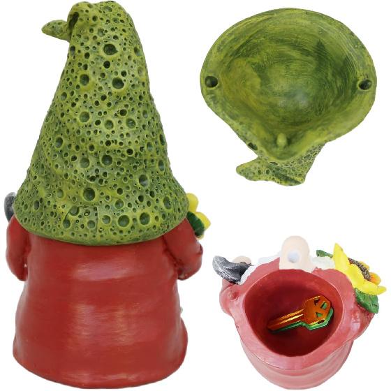 Hide A Key Gnome Figurine Outdoor Garden Gnome Statues Decorations For Yard Hidden Spare Key Holder Lock Box
