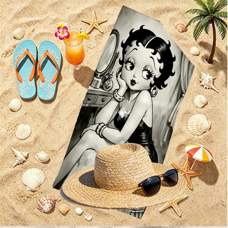Doll Print Beach Towel, Versatile Lightweight Absorbent Beach Towel for Pool Surf Yoga Bathroom, Perfect Birthday Holiday Gift
