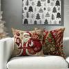 4Pcs Throw Pillowcase Snowflake Snowman Xmas Tree Pattern Invisible Zipper Design Pillow