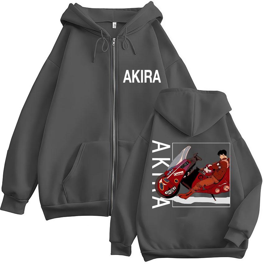 Japan Anime Akira Zipper Hoodies Harajuku Manga Science Fiction Movie Saro Kaneda Cardigan Sportwear Fleece Loose Manga Coats