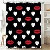 Shower curtain with red lips pattern, Fashion Red Lips Pattern Shower