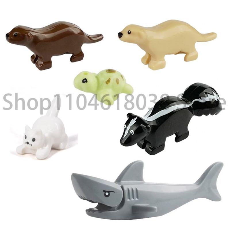 City Animal Zoo Farm MOC Building Block Pig Chicken Sheep Crocodiles Panda Dolphin Elephant Gorilla Fruit Eagle Bricks Toys A31