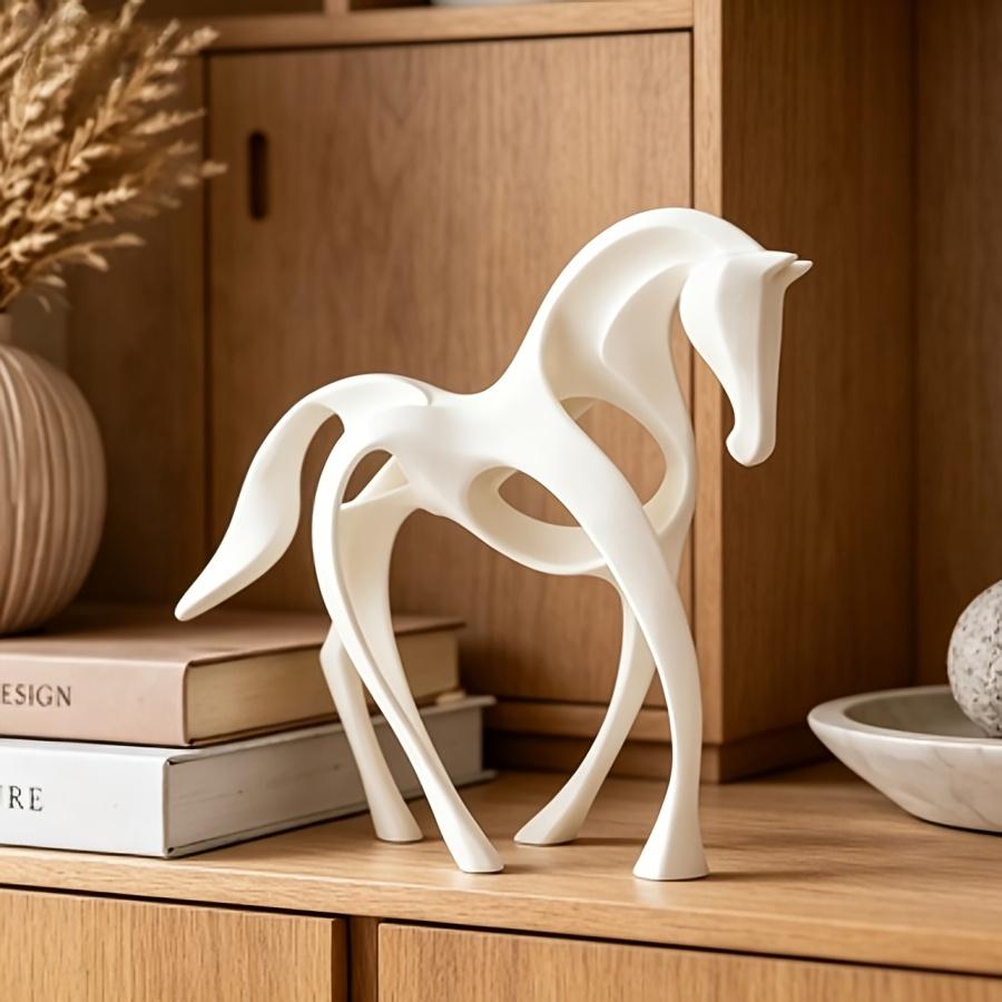 1-Piece Abstract Horse-Shaped Statue with Smooth Curves That Capture the Galloping Movement of the Horse, Creating a Dynamic and Elegant Feel.
