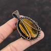 Tiger's Eye Pendant Gemstone Jewelry Copper Wire Wrapped Pendant Handmade Boho Pendant Tiger's Eye Jewelry Gift For Her Copper Wire Jewelry