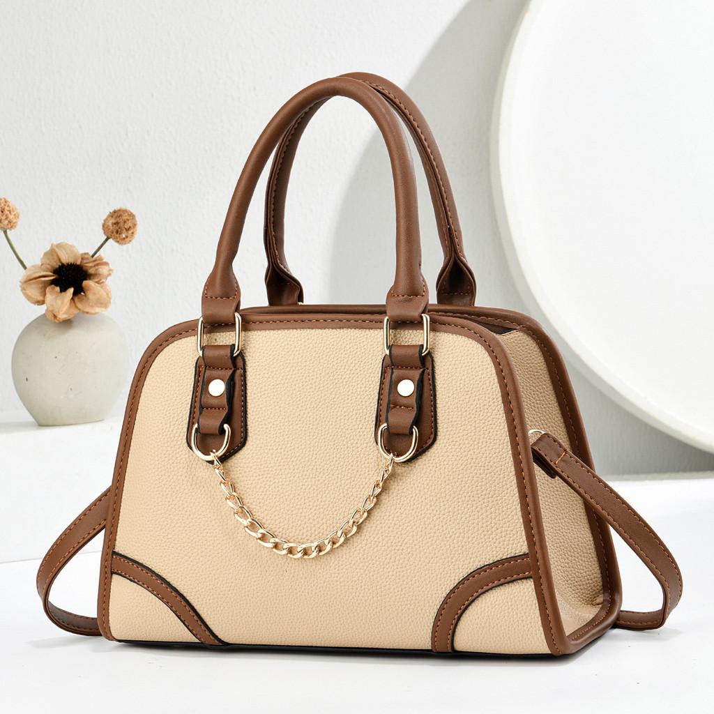 Vintage Pu Shell Shape Handbag With Zipper Pocket For Daily Use Womens Fashion