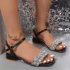 Fashion Summer Brand New Elegant Black White Women Sandals Square Heel Office Lady Shoes Plus Big Small Size 35--43