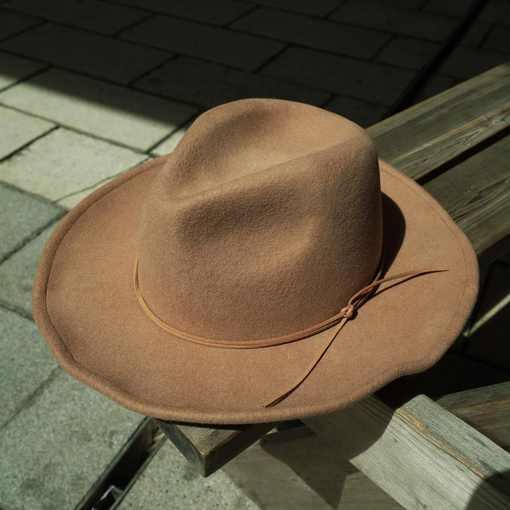 Korean Casual Brown Black Wide-Brimmed Wool Top Hat Men'S And Women'S Autumn And Winter Vacation Versatile Retro Felt Hat