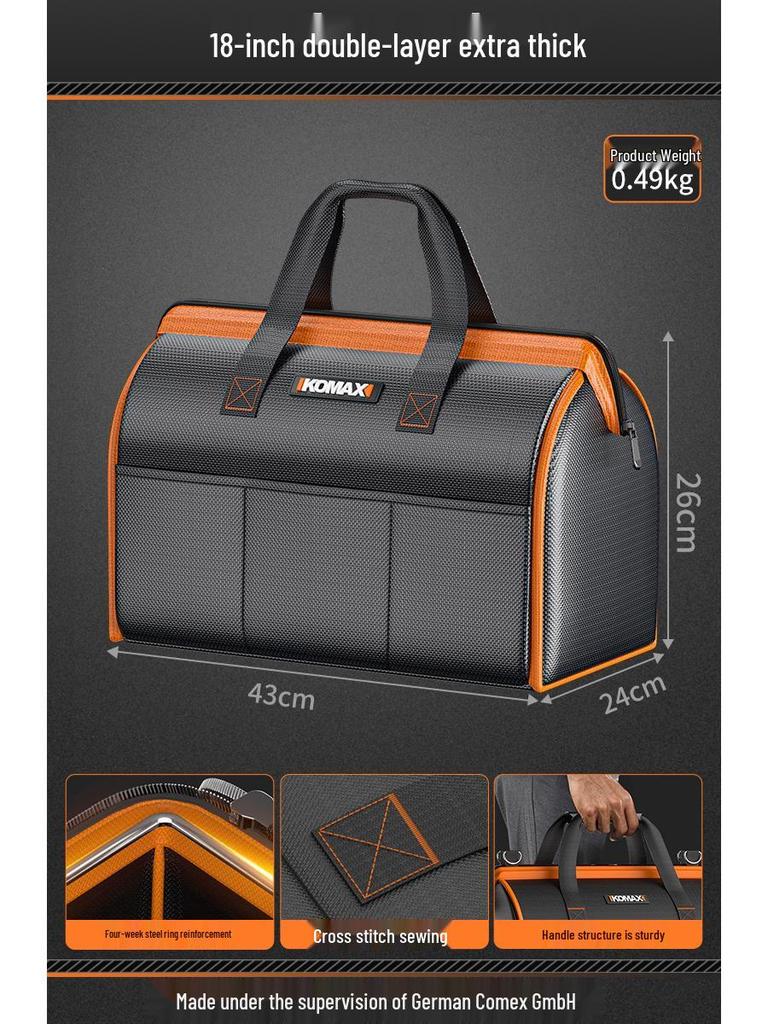 Multifunctional Sturdy Canvas Toolkit & Storage Bag for Electricians