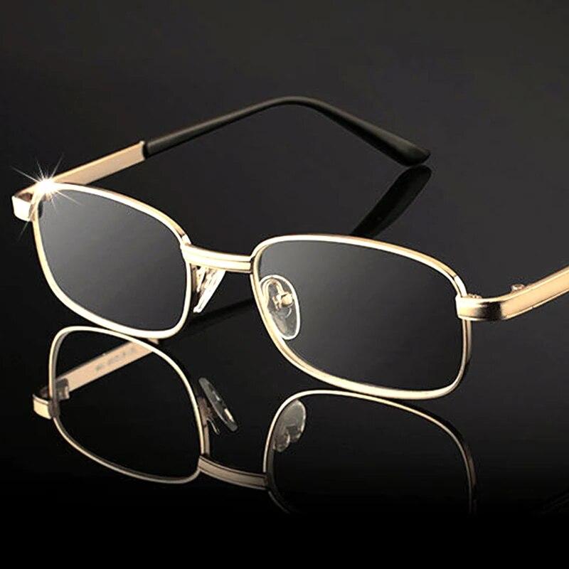 Vintage Metal Square Reading Glasses Men Women Presbyopic Anti Scratch Diopter Eyewear 0 +1 0 To +4 0 Prescription