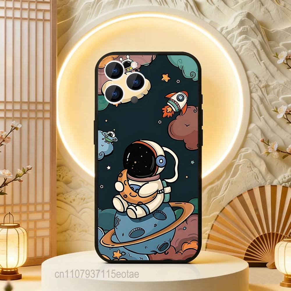 CARTOON Astronaut Cute Kid For iPhone 12,16,13,14,15,17,11,Pro,Max,Plus,E,Air,Mini TPU Soft to Skin-friendly phone case