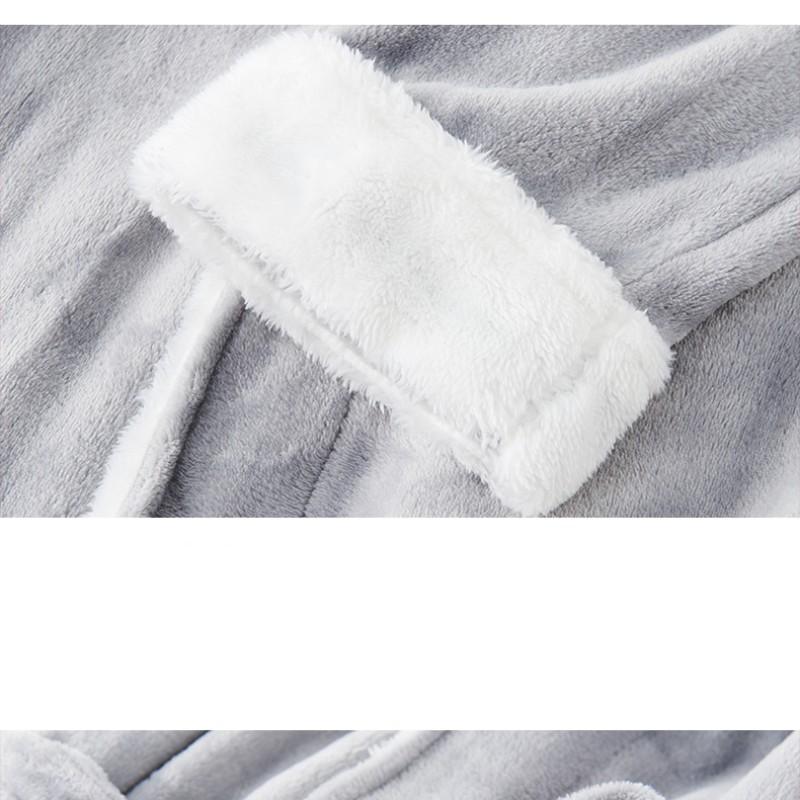 Herbst und Winter Neues Herren- und Damen-Plus-Langnachthemd, verdicktes Flanell-Paar-Nachthemd, Korallensamt-Bademantel-Pyjama