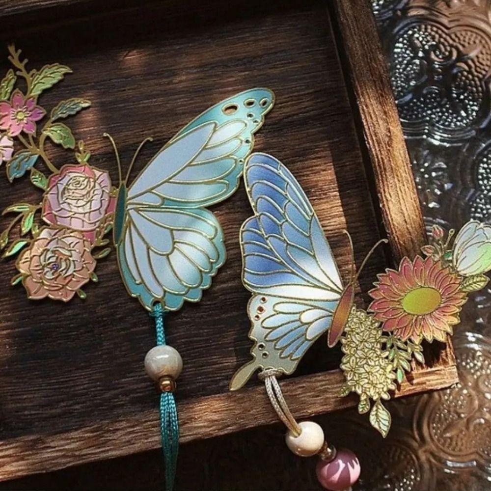 

Металлическая закладка для чтения в виде бабочки, цветочный маркер для страниц книги, подарок на день учителя