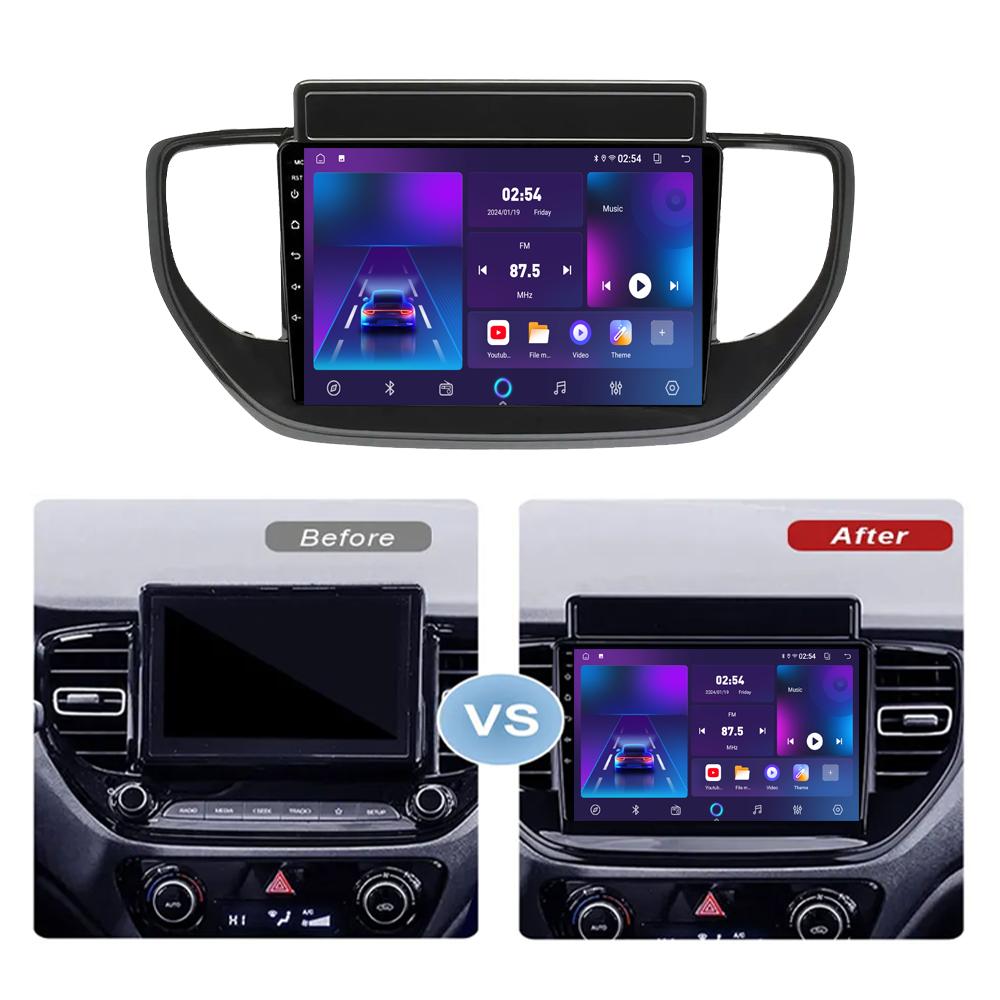 Android Car-Play Car Radio For Hyundai Solaris 2 II 2020 - 2021 Multimedia Player Head Unit Stereo GPS Navigation BT WIFI,2+64GB