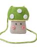Knit Mushroom Handbag For Women With Soft Wool Material And Stylish Woven Design