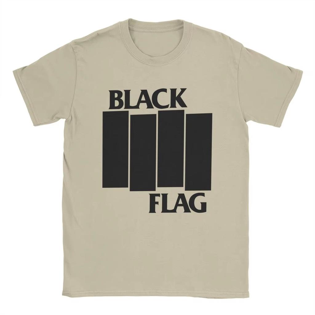 Cool Black Flag Logo T-Shirt for Men O Neck Pure Cotton T Shirts Short Sleeve Tees Classic Tops
