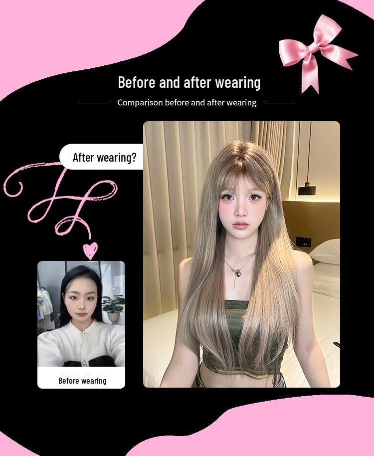 Silk Happy Women's Chocolate Gradient Wig - New Style Daily Natural Full Head Wig