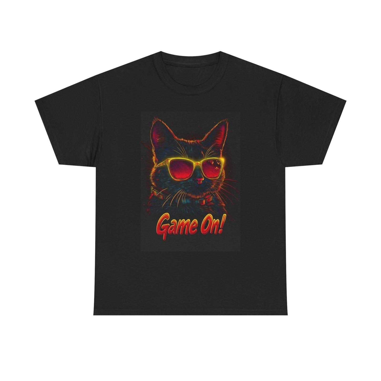

Game On T Shirt Mens Womens Tees Top Funny Cat Graphic Kittens Funny Unisex Heavy Cotton Tee L