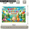 Personalized Dinosaur Birthday Backdrop Customizable Name Jungle Dino Party Banner for Kids