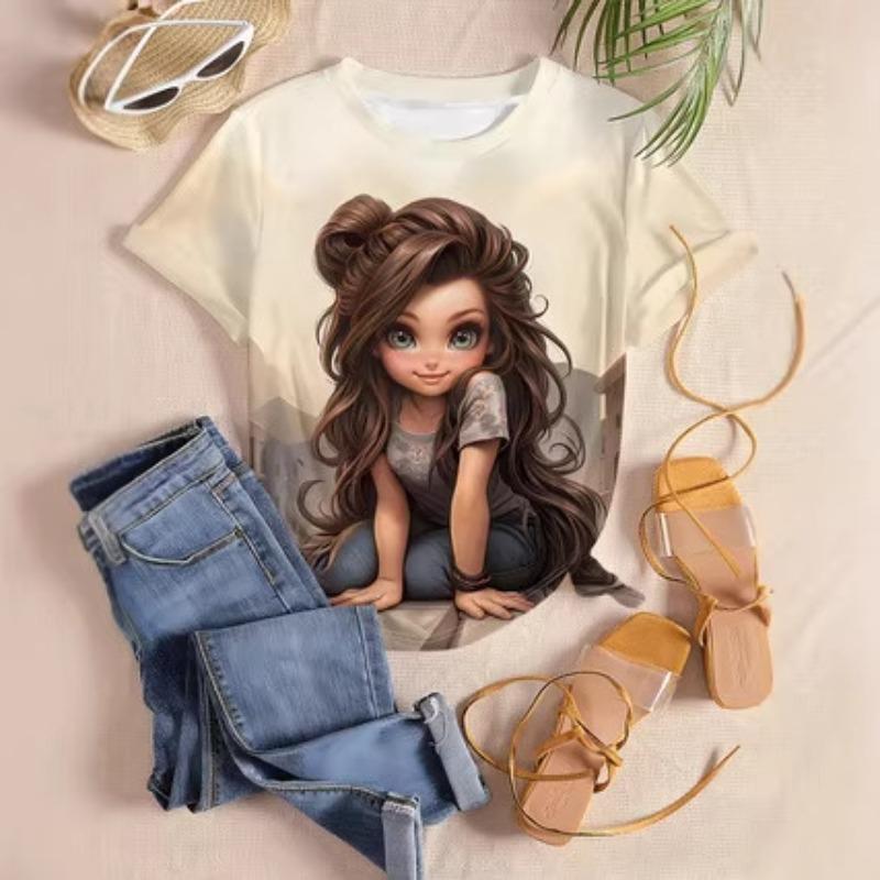 Fashion Printed Top Casual Comfort Short Sleeve Loose T-Shirts Women’s