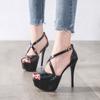 Women Samdals 14CM Platform High Heels Sexy Ankle Strap Open Toe Sandals Party Dress Women Shoes Plus Size