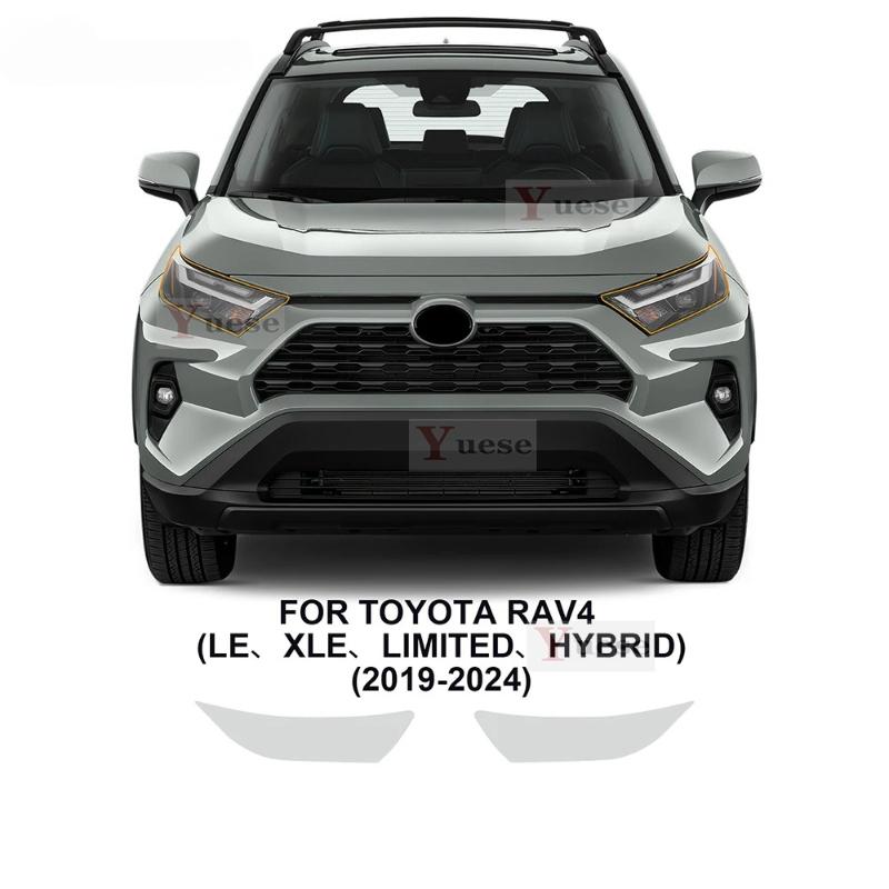 Pro Toyota RAV4 Hybrid XA50 -2024 2 ks Ochranná fólie na světlomety auta Průhledná Kouřově černá TPU samolepka