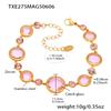 Nivora Exclusive Colorful Glass Chain Bracelet For Women Stainless Steel Charm Bangle Engagement Wedding Bracelets Zircon Gifts