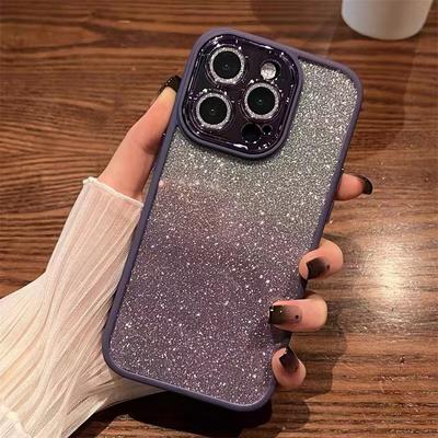Luxury Glitter Diamond Transparent Case For iPhone 14 13 12 11 Pro Max Plus Lens Protection Shockproof Bumper Cases Cover