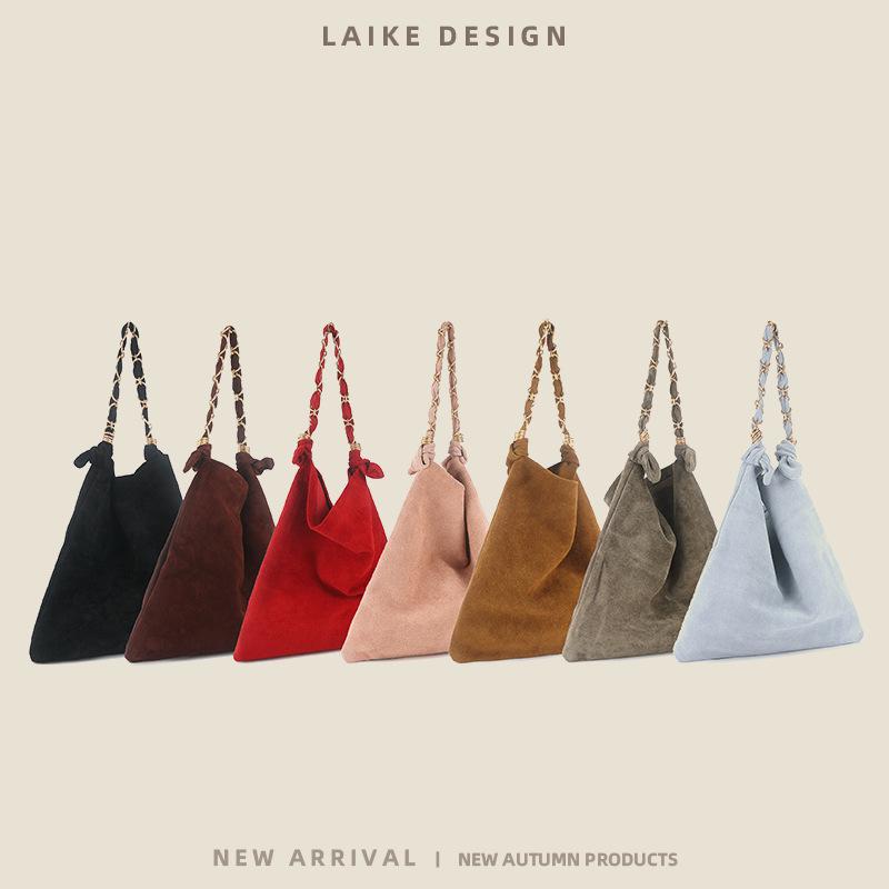 Women's Versatile Frosted Leather Tote Bag with Braided Rope Details - Large Capacity Shoulder Handbag