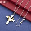 925 Sterling Silver Fashion Jewelry 18-inch Heart-Shaped Cross Pendant Necklace