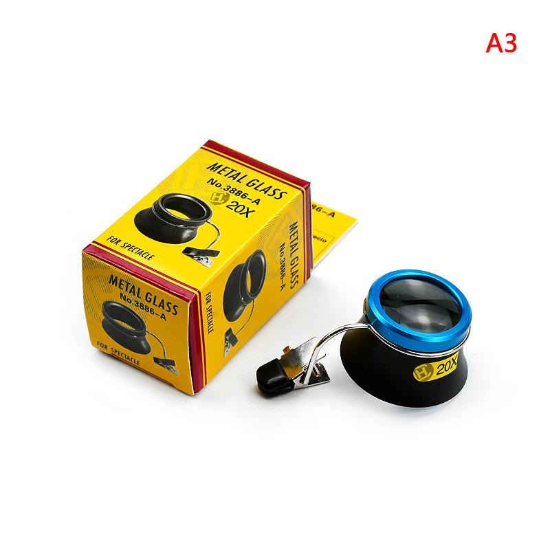 

5X 10X 20X Лупа Збільшувальна лінза Окулярна лупа Clip-On Eye Портативний окуляр Процес Операція Інструмент для ремонту годинникарів