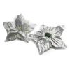 5X Christmas Large Poinsettia Glitter Flower Tree Hanging Party-Xmas Decor