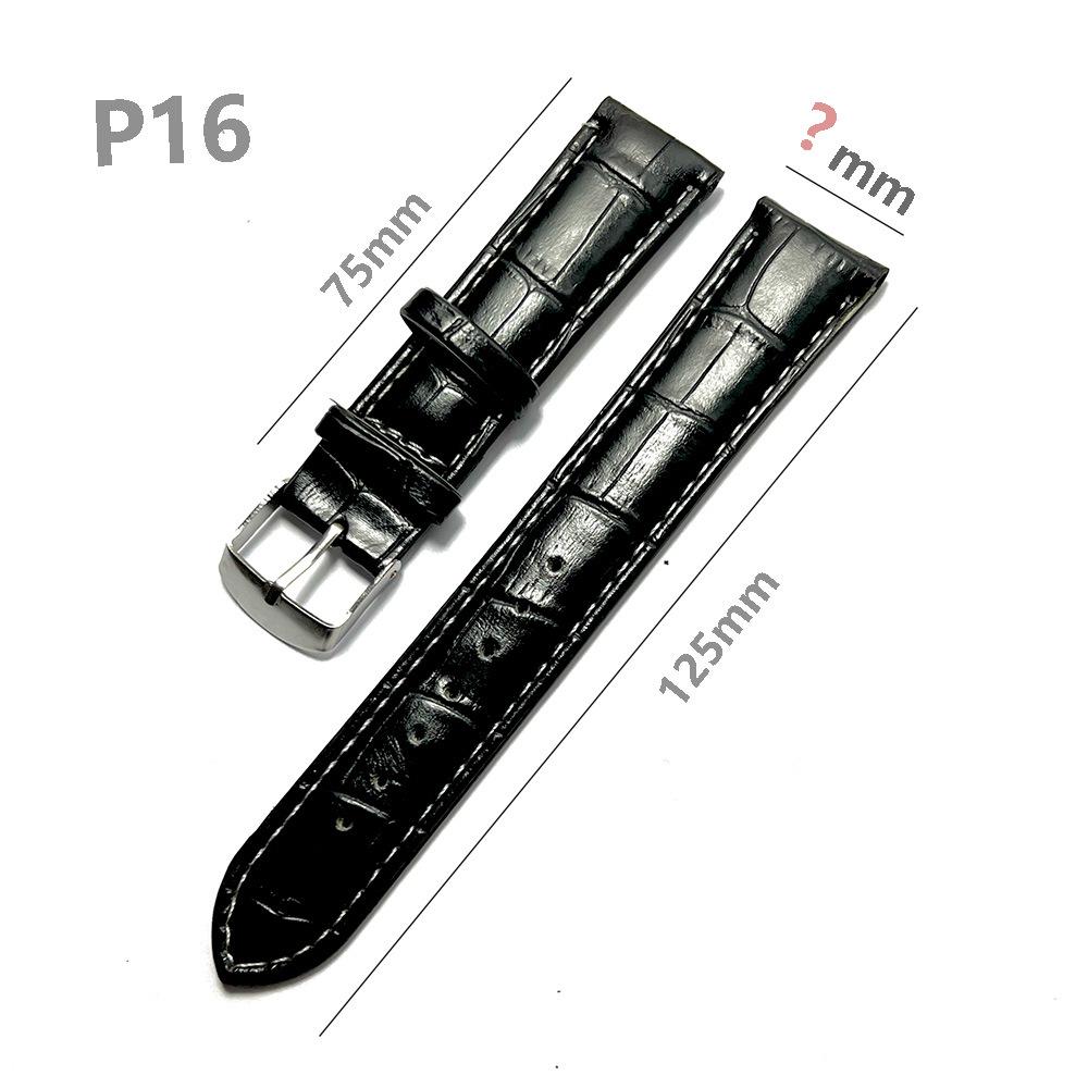 Bamboo Pattern PU Leather Watch Band, Non-Genuine Leather, Available in Sizes 16-24mm.