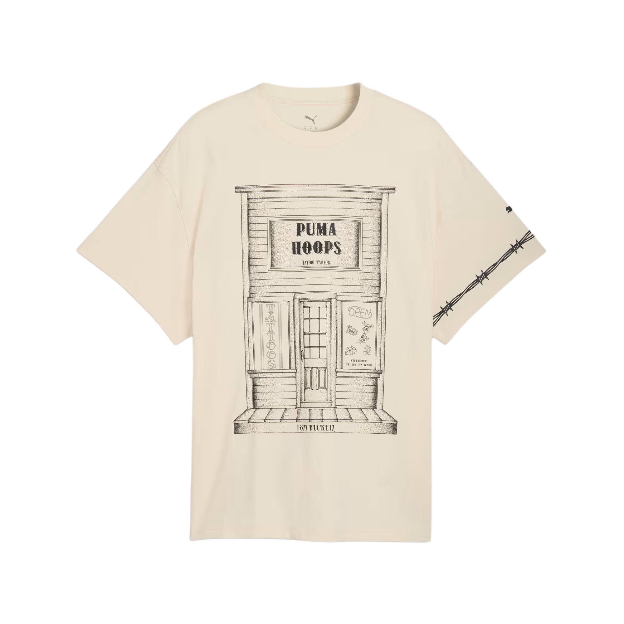 Puma Swish N Ink II Basketball Knit Crew Neck Short Sleeve T-Shirt Men tops 634659-01 S