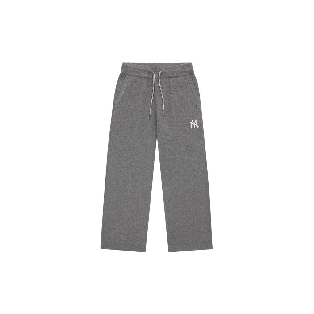 New MLB New York Yankees MLB Preppy Style Collection 24FW Knitted Fabric Pants Women's Dark Heather Gray 3FPTV0344-50MGD