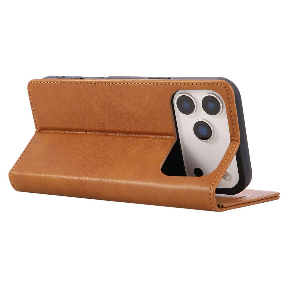 For iPhone 17 Pro Case RFID Blocking PU Leather Phone Wallet Cover