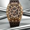 Naviforce 7105 Casual New Chronograph Mul-tifunction Watches Sports Silicone Man Transparent Case Wristwatch Relogio Masculino