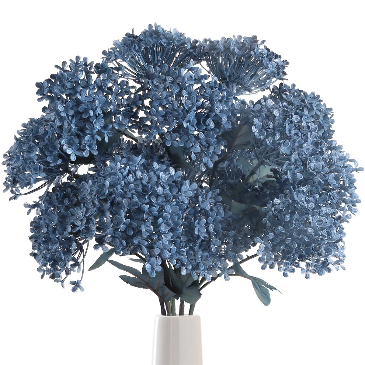 

6 шт. искусственных 3-х головчатых цветов гортензии, искусственные цветы гортензии, букет гортензии, длинный стебель 66 см, искусственные цветы для свадьбы, домашнего декора вечеринки baby голубой