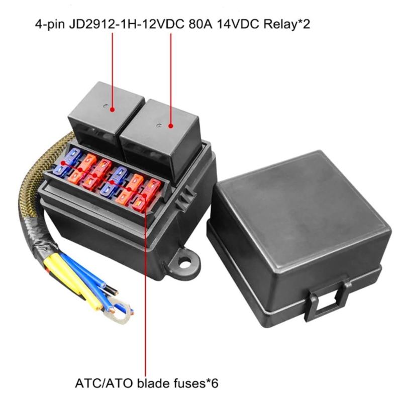 Wasserdichtes 12V Relais-Sicherungskasten-Set mit vorverdrahtetem Design, geeignet für PKW, LKW, Boote und marine Automobilanwendungen