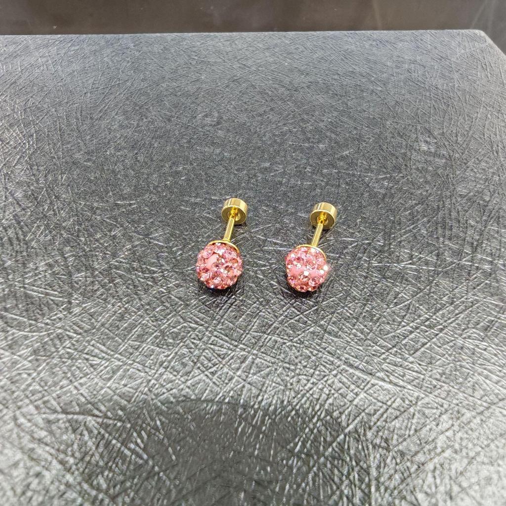 Stainless Steel Xiangbala Polymer Clay Ball Stud Earrings with Anti-Loss Twist Screw Design