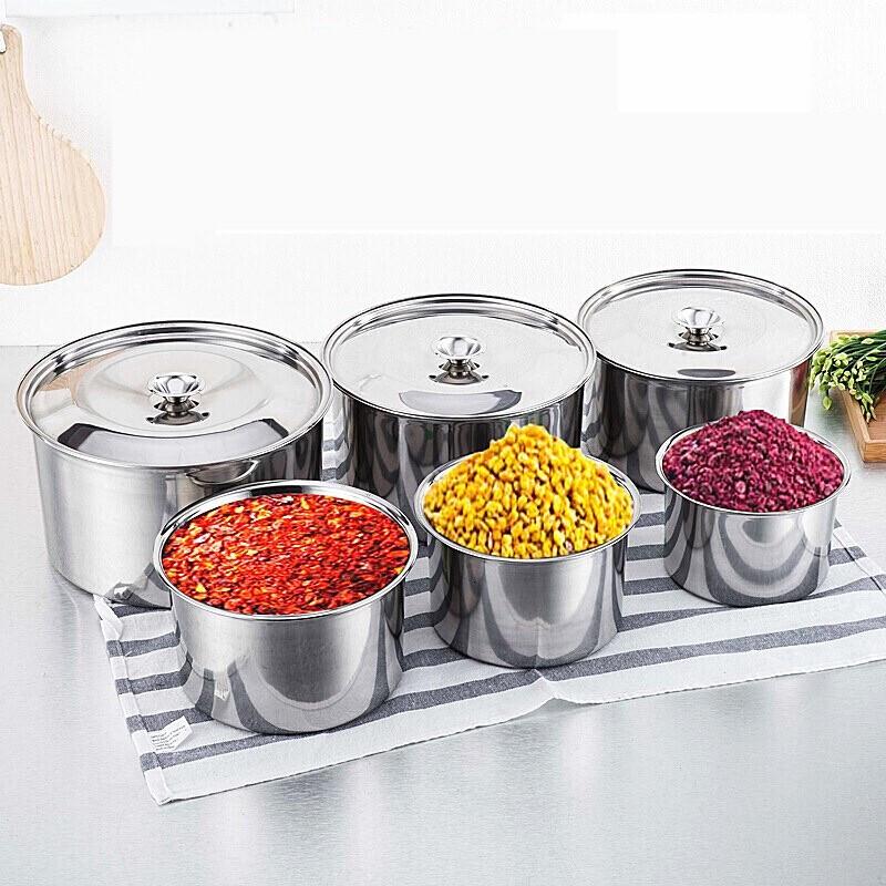 Stal nierdzewna Pojemnik kuchenny na olej i przyprawy z pokrywką