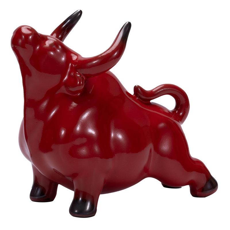 Keramisk Lycklig Ko Prydnad Maskot Hem Vardagsrumsprydnad Tolv Stjärntecken Oxens År Gåvor Tebord Tehusdjur